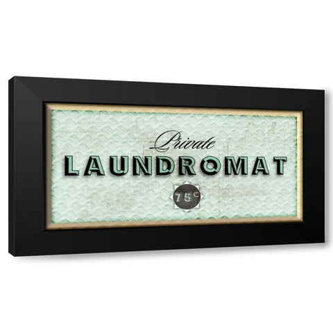 Private Laundromat Black Modern Wood Framed Art Print by PI Studio