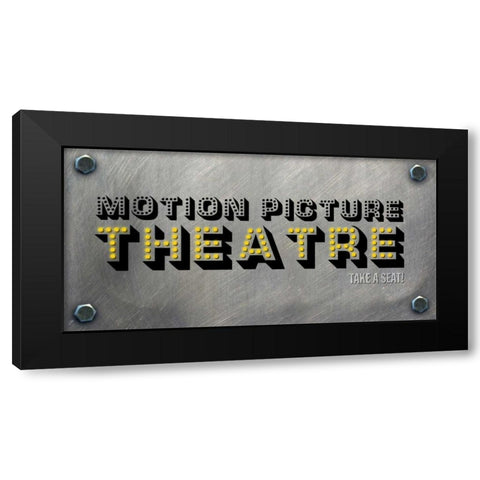 Motion Picture Theatre Black Modern Wood Framed Art Print with Double Matting by PI Studio