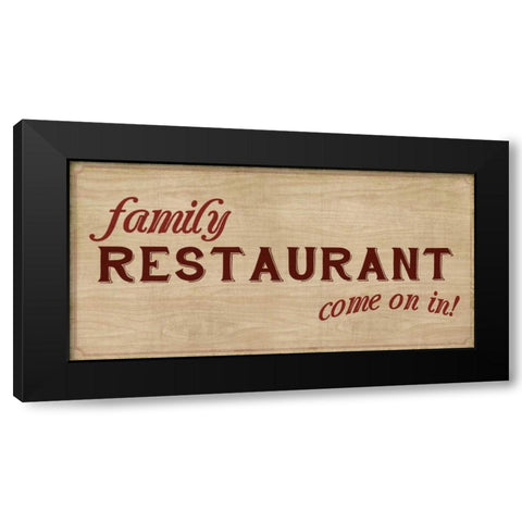 Family Restaurant Black Modern Wood Framed Art Print with Double Matting by PI Studio