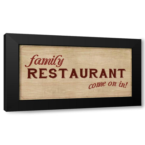 Family Restaurant Black Modern Wood Framed Art Print by PI Studio