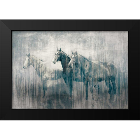 Marchpast Black Modern Wood Framed Art Print by PI Studio