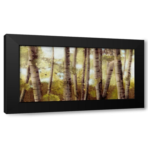 Palest Gold Black Modern Wood Framed Art Print with Double Matting by PI Studio