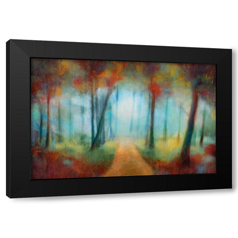 Through the Trees Black Modern Wood Framed Art Print by PI Studio