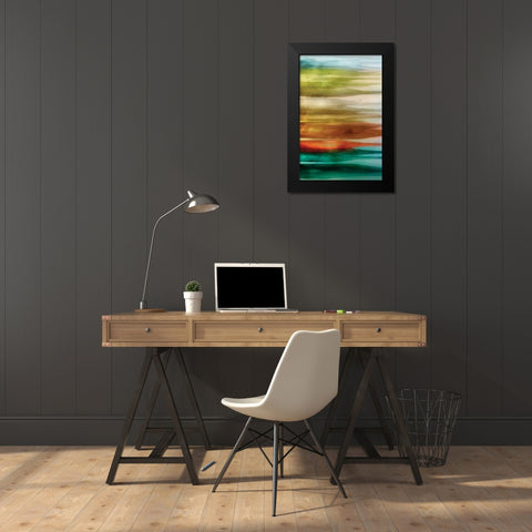 Sideways Black Modern Wood Framed Art Print by PI Studio