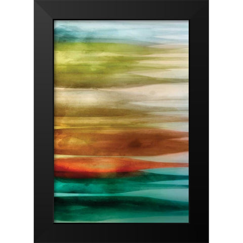 Sideways Black Modern Wood Framed Art Print by PI Studio