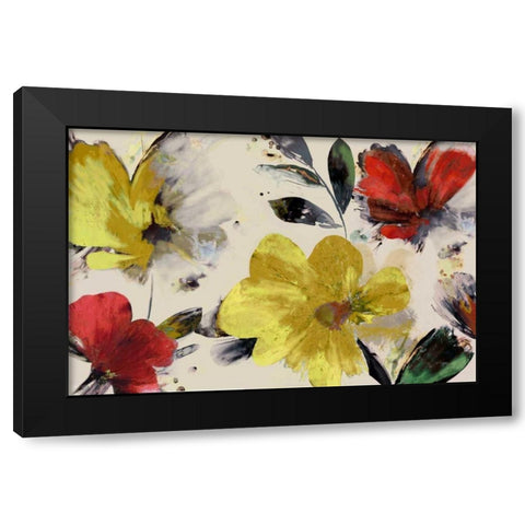 Sweet Blooms Black Modern Wood Framed Art Print with Double Matting by PI Studio