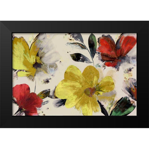 Sweet Blooms Black Modern Wood Framed Art Print by PI Studio