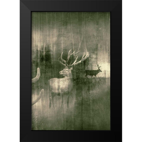 Open Plain Black Modern Wood Framed Art Print by PI Studio