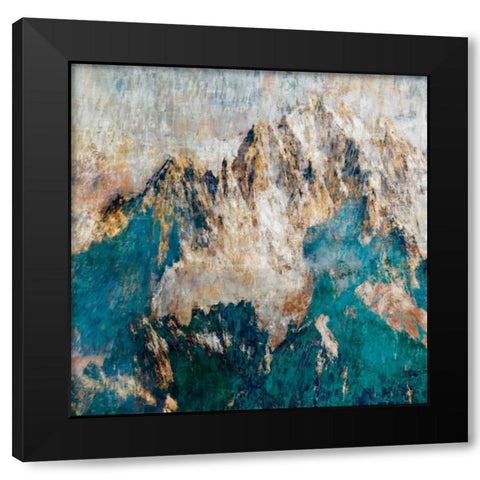 Mountain II Black Modern Wood Framed Art Print with Double Matting by PI Studio