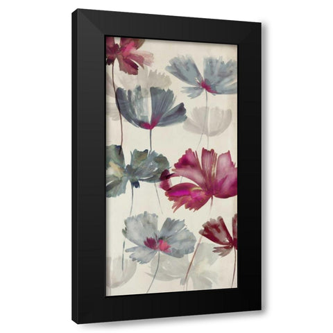 Ruffled Petals II Black Modern Wood Framed Art Print with Double Matting by PI Studio