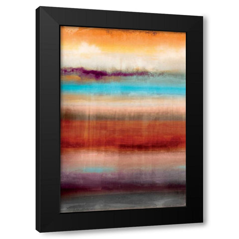 Tribal Colour Wash III Black Modern Wood Framed Art Print with Double Matting by PI Studio