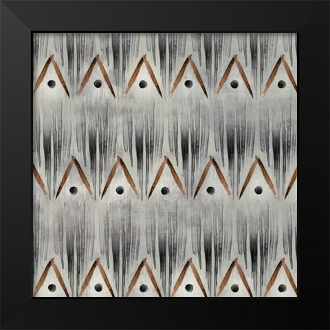 Grey Tribal III Black Modern Wood Framed Art Print by PI Studio