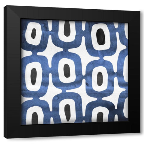 Blue Ease I Black Modern Wood Framed Art Print with Double Matting by PI Studio