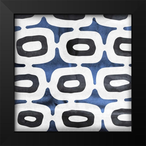 Blue Ease II Black Modern Wood Framed Art Print by PI Studio