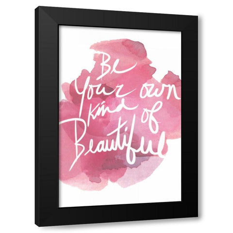 Watercolour Pink Type IV Black Modern Wood Framed Art Print with Double Matting by PI Studio