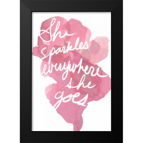 Watercolour Pink Type V Black Modern Wood Framed Art Print by PI Studio