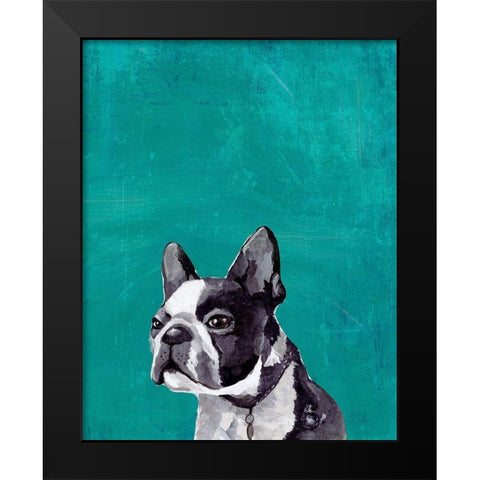 Frenchie Puppy  Black Modern Wood Framed Art Print by PI Studio