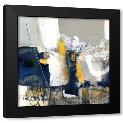 Wander in Yellow Black Modern Wood Framed Art Print with Double Matting by Piovan, Mauricio
