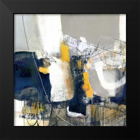 Wander in Yellow Black Modern Wood Framed Art Print by Piovan, Mauricio