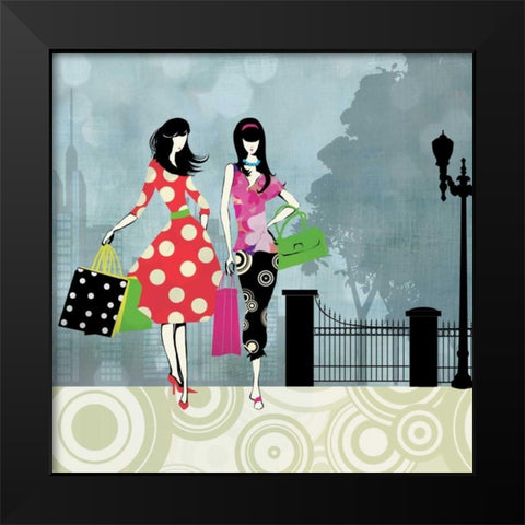 Girls Gone Shopping Black Modern Wood Framed Art Print by Pearce, Allison