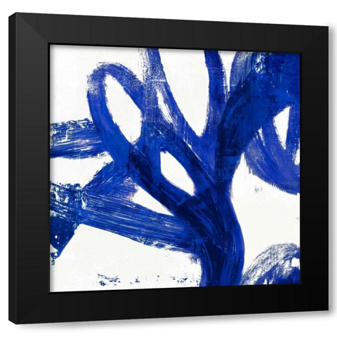 Tenderness Indigo Black Modern Wood Framed Art Print by PI Galerie