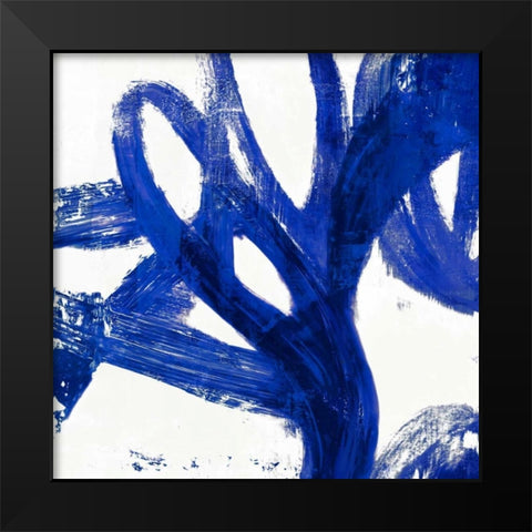 Tenderness Indigo Black Modern Wood Framed Art Print by PI Galerie
