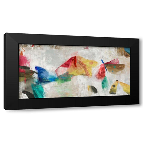 Kisses Entwined Black Modern Wood Framed Art Print by PI Galerie