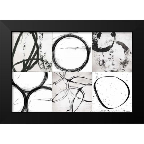 Basic Grey Black Modern Wood Framed Art Print by PI Galerie