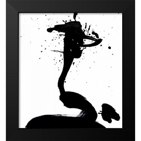 Ink Blot I Black Modern Wood Framed Art Print by PI Galerie