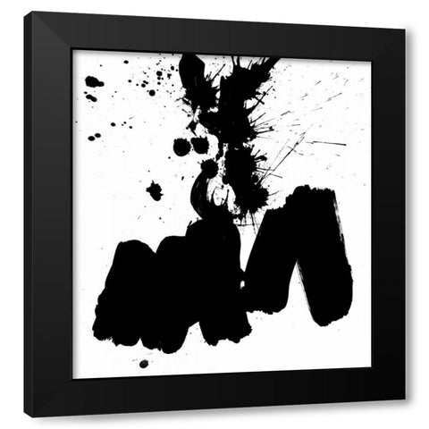 Ink Blot II Black Modern Wood Framed Art Print by PI Galerie