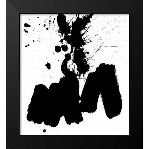 Ink Blot II Black Modern Wood Framed Art Print by PI Galerie