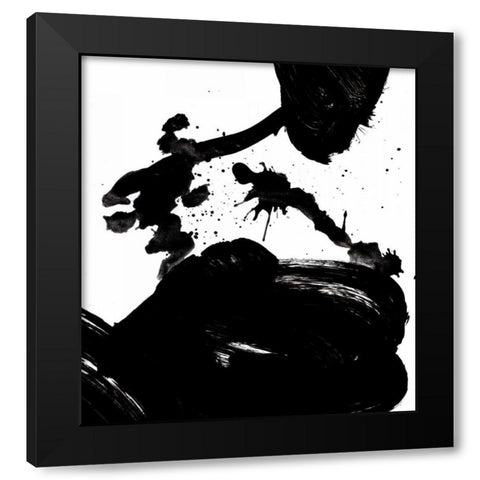 Ink Blot III Black Modern Wood Framed Art Print with Double Matting by PI Galerie