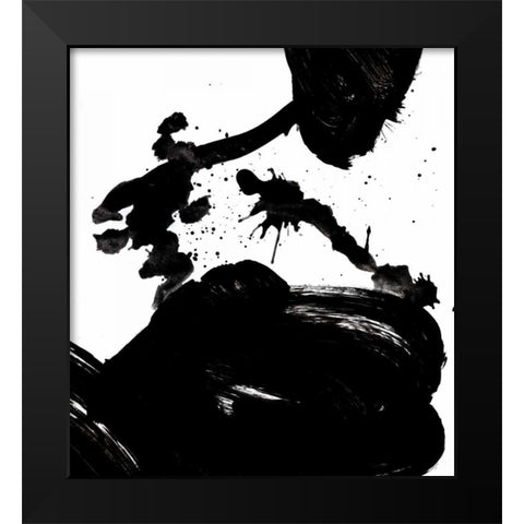 Ink Blot III Black Modern Wood Framed Art Print by PI Galerie