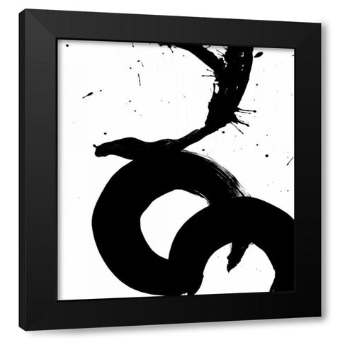Ink Blot V Black Modern Wood Framed Art Print by PI Galerie