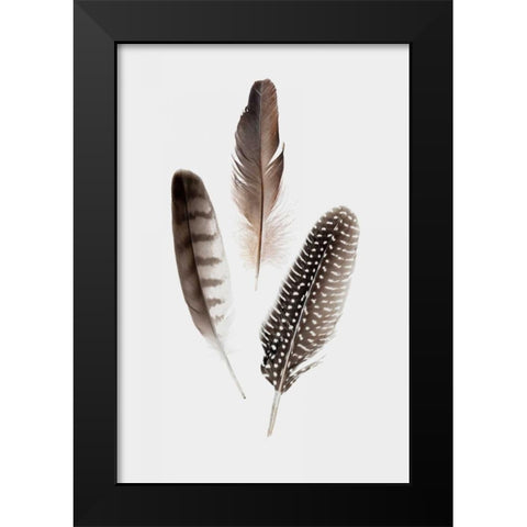 Feathers I Black Modern Wood Framed Art Print by PI Studio