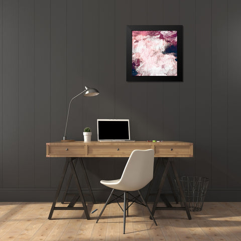 Abstract Roses Black Modern Wood Framed Art Print by PI Galerie