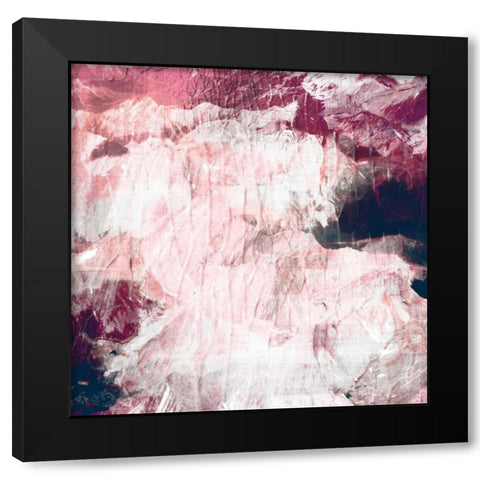 Abstract Roses Black Modern Wood Framed Art Print with Double Matting by PI Galerie