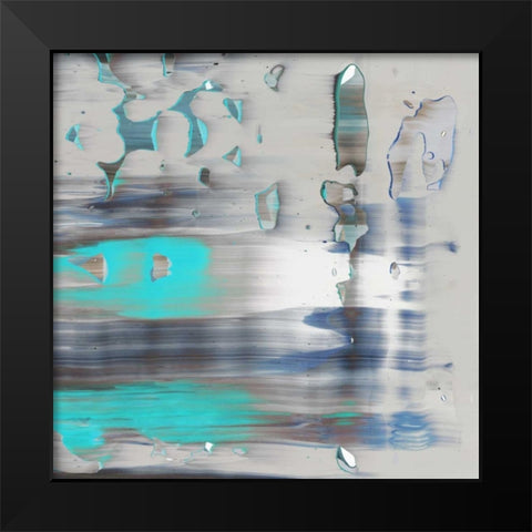 Blue Swim II Black Modern Wood Framed Art Print by PI Galerie