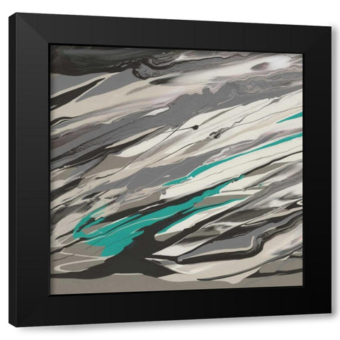Marble Dust I Black Modern Wood Framed Art Print with Double Matting by PI Gallery
