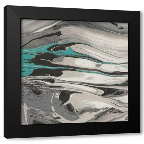 Marble Dust II Black Modern Wood Framed Art Print with Double Matting by PI Gallery