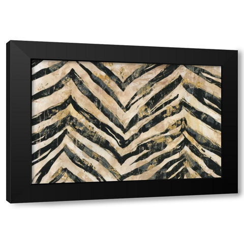 New Zebra II Black Modern Wood Framed Art Print with Double Matting by PI Galerie
