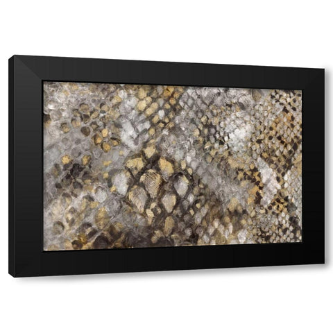 Snake Skin Black Modern Wood Framed Art Print with Double Matting by PI Galerie
