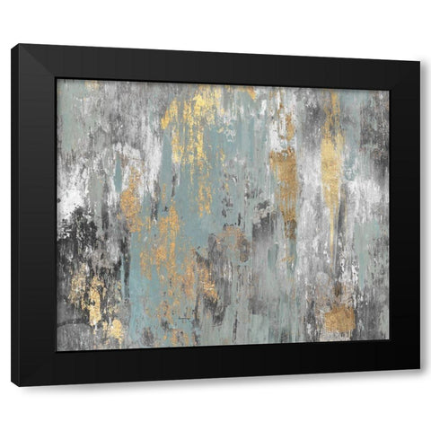 Gold Ikat Black Modern Wood Framed Art Print by PI Studio