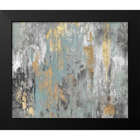 Gold Ikat Black Modern Wood Framed Art Print by PI Studio