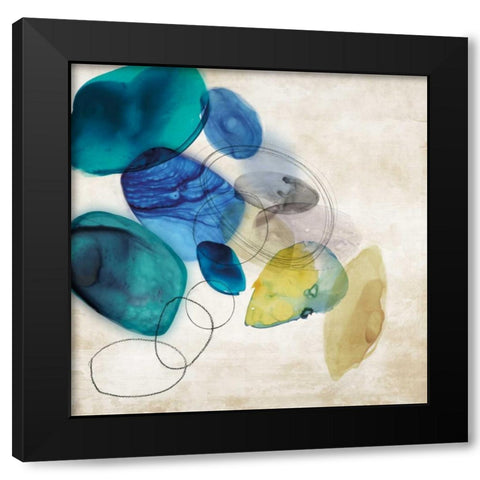 Breezy  Black Modern Wood Framed Art Print with Double Matting by PI Galerie