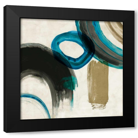 Blue Ring II Black Modern Wood Framed Art Print by PI Galerie
