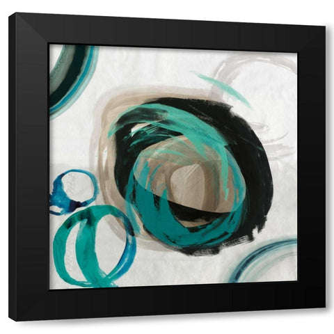 Play II Black Modern Wood Framed Art Print by PI Galerie