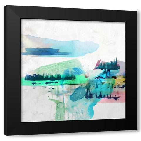 Palette Landcape II Black Modern Wood Framed Art Print with Double Matting by PI Galerie
