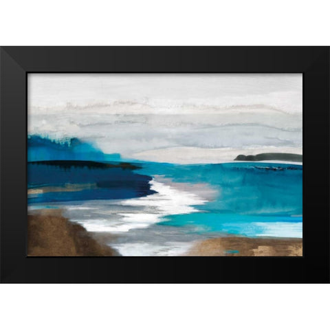 Misty River Black Modern Wood Framed Art Print by PI Galerie