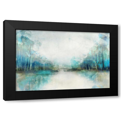 Subtle Horizon Black Modern Wood Framed Art Print with Double Matting by PI Galerie